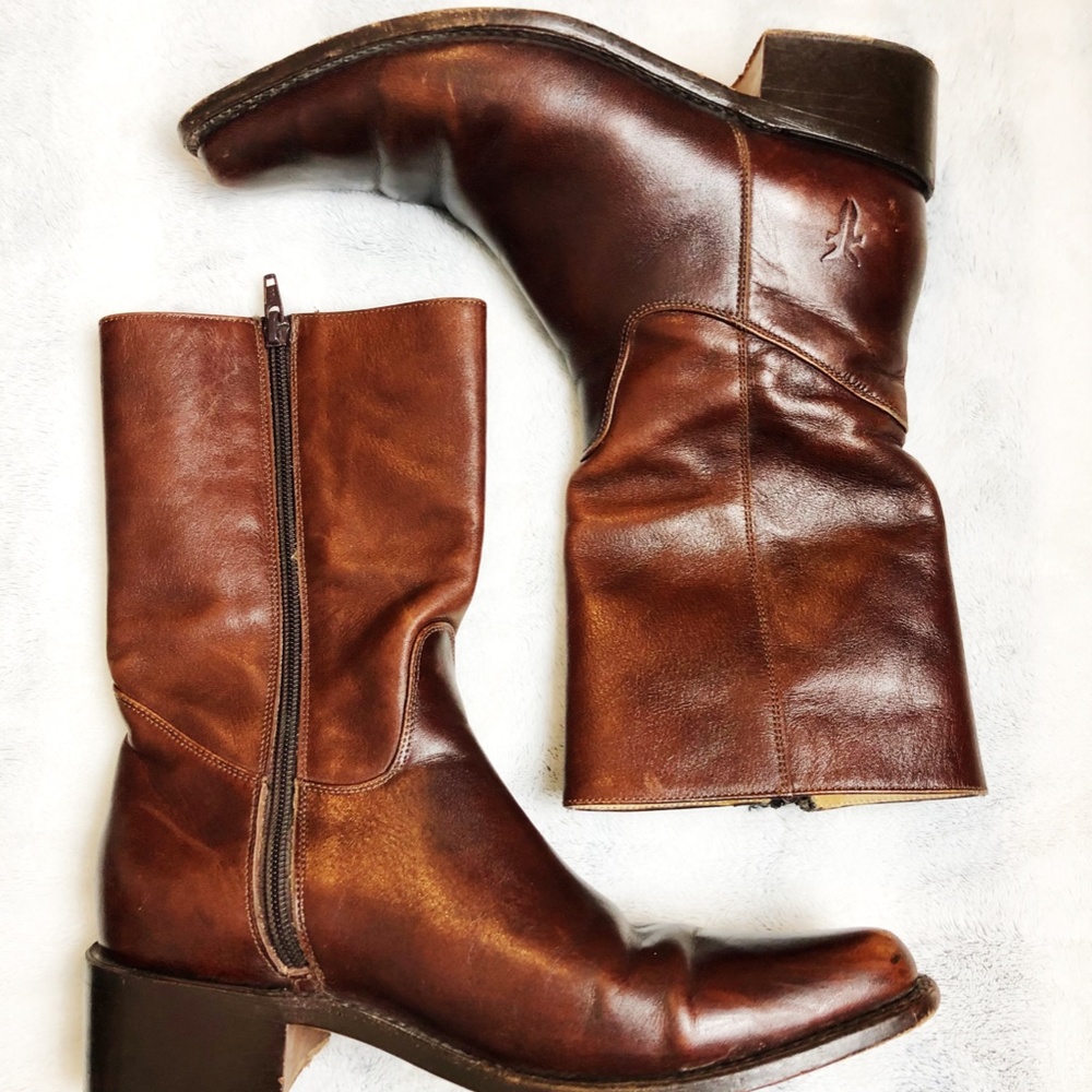 FRYE Mid Calf Rush Leather Boots 8